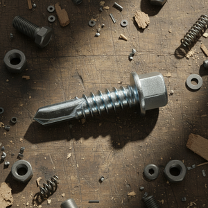 Vis autoperceuses à tête hexagonale PDC en acier au carbone, finition zincée/galvanisée/phosphatée, métriques/pouces, classe 8, fixations pour toiture - Product Image 1