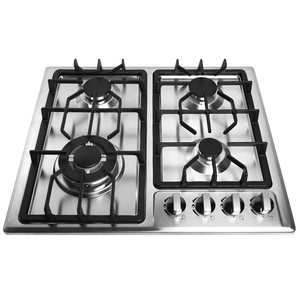 Table de cuisson à gaz encastrable en acier inoxydable à 4 brûleurs avec allumage électronique pour appareils de cuisine - Product Image 3