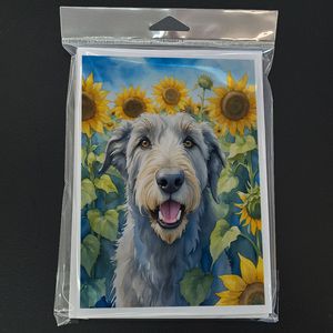 Whimsical Irish Wolfhound in Sunflowers A7 <b>Greeting</b> <b>Card</b> Pack 8 Blank <b>Note</b> <b>Cards</b> with Envelopes 5x7 Size - Product Image 3