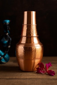 Bouteille d'eau en cuivre faite à la main, artisans indiens qualifiés, grande capacité, durable, écologique, pour usage domestique quotidien - Product Image 4