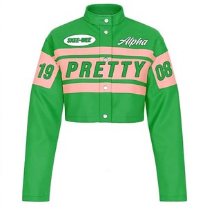 Blouson de moto en similicuir pour femme, style course, avec détails grecs, vêtement d'extérieur pour motard, vente en gros directe usine OEM - Product Image 3