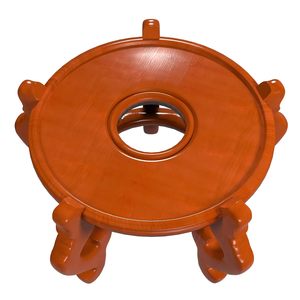 Tabouret rond en bois de rose oriental marron, fait main, mobilier religieux moderne pour salon, taille et logo personnalisables, haute qualité - Product Image 2