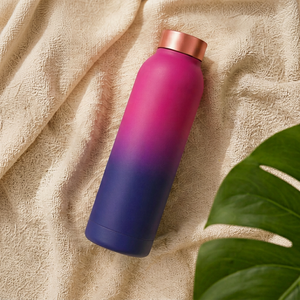 Handmade Pure Copper <b>White</b> Base Design <b>Water</b> <b>Bottle</b> with Copper Lid Portable Travel Drinkware - Product Image 6