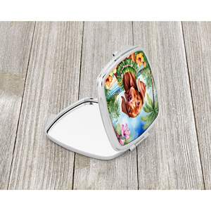 Vizsla Luau espejo de maquillaje de viaje compacto para mujeres niñas espejo de bolsillo decorativo plegable de mano regalo - Product Image 2