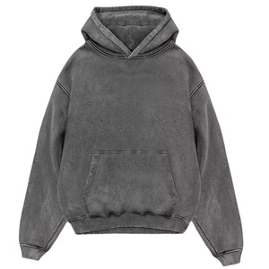 Pull à capuche respirant personnalisé pour homme, effet délavé, vente en gros, coupe oversize, style vintage, en molleton de coton - Product Image 6