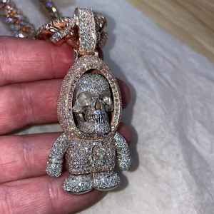 Colgante de logotipo con incrustaciones de moissanita VVS, plata de ley 925, diseño personalizado de rapero, estilo hip hop, colgante de dibujos animados para hombre - Product Image 6