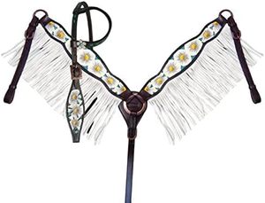 Juego de cabezada india de alta calidad con pechera, accesorios de cuero para silla de montar estilo western, al mejor precio - Product Image 4