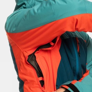 Chaqueta con Capucha de Tejido Softshell, Diseño Color Block, Cierre de Cremallera, Corte Regular, Ropa de Invierno para Exteriores, Material de Poliéster - Product Image 4