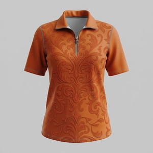 เสื้อยืดแขนสั้นลำลองสำหรับผู้หญิง Ostriya Intl ลาย Argyle แห้งเร็ว ผลิตจากโพลีเอสเตอร์ 100% พิมพ์ลายด้วยเทคนิค Heat-Transfer - Product Image 1