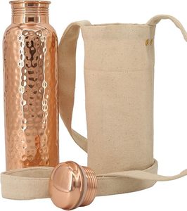 Botella de Cobre Ayurvédica, Botella de Agua Potable de Cobre Hecha a Mano, Botella de Cobre a Prueba de Fugas, Botella de Cobre con Bolsa - Product Image 2