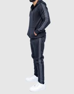 ชุดวอร์มเทคฟลีซผู้ชายแบบกำหนดเอง ผ้าฝ้าย 60% โพลีเอสเตอร์ 40% ชุดวอร์มสำหรับวิ่งออกกำลังกายฤดูหนาวแบบ unisex พร้อมโลโก้ ชุดสไตล์แทรคสูท - Product Image 6