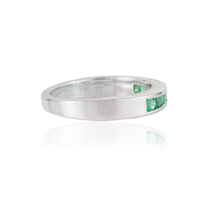Best Selling Trendy 925 Sterling <b>Silver</b> Round Cut Natural <b>Emerald</b> Gemstone Half Eternity Band <b>Ring</b> For Women's - Product Image 5