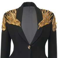 Blazer de mariage haut de gamme NEHA ENTERPRISES, broderie artisanale de cristaux, perles et sequins, tenue de réception de luxe tendance