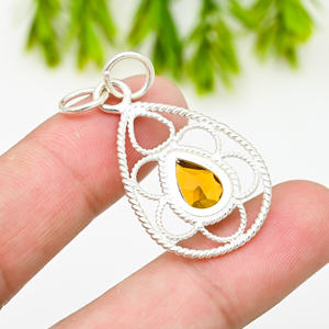 Collier de luxe en argent 925 avec citrine - Product Image 3