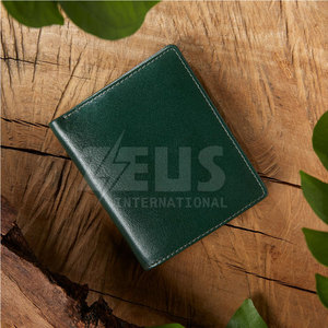 100% Genuine Leather Male With <b>Zip</b> Pocket Customized Logo Men <b>Wallet</b> Custom Made Leather Accessories - Product Image 6