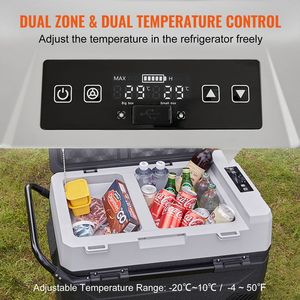 56 QT/53 L Dual Zone 12 Volt Car Refrigerator <b>Fridge</b> <b>Portable</b> 4 50 Fahrenheit Adjustable Range Freezer 220v - Product Image 3