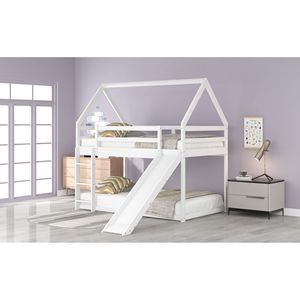 Letto a Castello Bianco per Bambini con Scivolo e Scala, Prodotto per Camere da Letto - Product Image 4