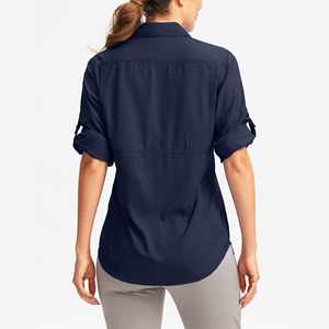 Camisa de Pesca de Manga Corta para Mujer, de Alta Calidad, OEM/ODM, Tejido Transpirable, Protección Solar, Estilo Casual con Botones - Product Image 3