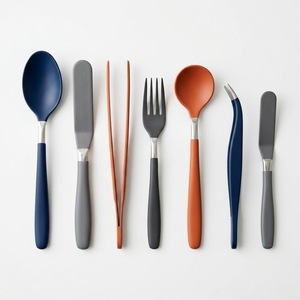 Ensemble d'ustensiles de chef professionnel 7 pièces en acier inoxydable avec cuillère, fourchette, couteau, pince, lavage à la main uniquement, outils de cuisine colorés - Product Image 5
