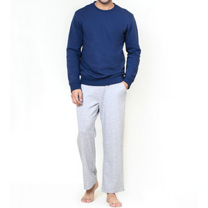 Sweat-shirt à col rond bleu marine uni pour homme, manches longues, en coton, pull décontracté, streetwear, vêtements de bureau, vêtements de sport basiques, fournisseur en gros - Product Image 4