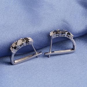 Black Onyx Hoop <b>Earrings</b> 925 Sterling Silver <b>Clip</b> <b>On</b> Gemstone <b>Earrings</b> Elegant Jewelry Gift For Her Women - Product Image 2