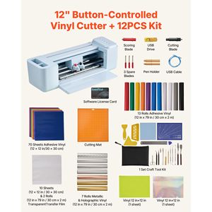 Macchina da taglio vinile da 12 pollici con controllo a pulsante, oltre 5000 risorse di design integrate, kit di utensili per taglio vinile con controllo a pulsante - Product Image 2