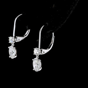 Oval Cut Lab Grown Diamond Drop <b>Earrings</b> 10K 14K 18K Gold 925 935 <b>Silver</b> Lever <b>back</b> Dangle <b>Earrings</b> Fine Jewelry - Product Image 3