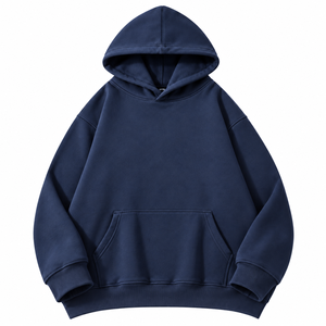 Sweat à capuche unisexe oversize avec cordon de serrage, capuche croisée, épaules tombantes, poche frontale et poignets côtelés - Product Image 4