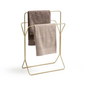 Moderno Soporte Dorado para Toallas de Mano, Elegante Toallero de Metal para Invitados, Acabado Dorado, Accesorio de Baño para Mesa - Product Image 2