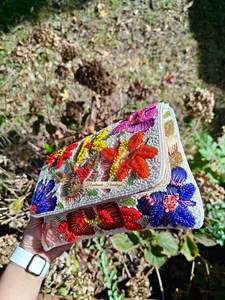 beaded bag beaded <b>handbag</b> handmade beaded bag beaded purse bead work bag designer beaded bag luxury beaded clutch - Product Image 3