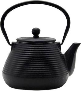 Bouilloire à thé en fonte noire de style chinois traditionnel avec couvercle et poignée - Product Image 1