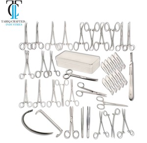 Kit d'instruments chirurgicaux de base en acier inoxydable, ensemble d'outils médicaux pour hôpitaux et cliniques TARIQ CRAFTED INDUSTRIES - Product Image 1