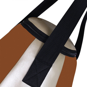 Sac de boxe en forme de larme en PU marron et blanc avec fermeture éclair, sac de frappe durable rempli de sable pour adultes - Product Image 6
