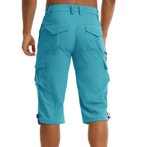 Pantalon Capri Homme OEM Respirant Couleur Unie Multi-Poches Cargo Tactique Décontracté Été Coton Élastique - Product Image 2