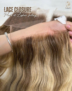 ผมแท้เวียดนาม Lexhair Remy Lace Closure แบบเย็บด้วยเครื่องจักร  Super Double Drawn น้ำหนัก 100 กรัม สีดำธรรมชาติ ผมยาวเป็นลอน - Product Image 1