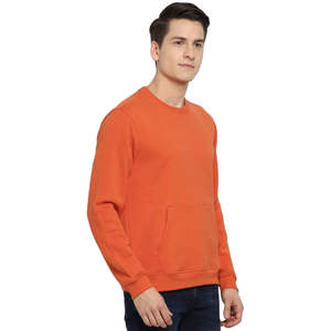 Sudadera de Cuello Redondo Color Naranja para Hombre, Corte Regular, Tejida, Informal, de Manga Larga, para Otoño - Product Image 2