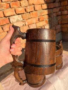 Mug en bois de jujube sculpté à la main, durable et écologique, pour le bureau, cadeau, vaisselle - Product Image 6