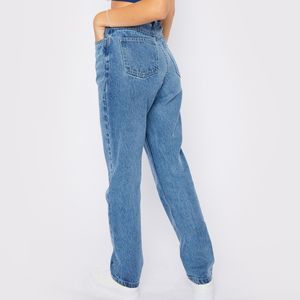 กางเกงยีนส์ลำลองผู้หญิง กางเกงยีนส์แฟชั่นเอวสูงสีน้ำเงิน กางเกงเดนิมผู้หญิงคลาสสิก - Product Image 2