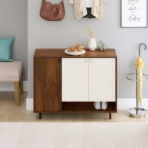Hot Selling Prorage Engineered Wood Dual Tone 3 <b>Doors</b> Shoe Rack Cabinet Slipper Footwear <b>Stand</b> Organizer - Product Image 1