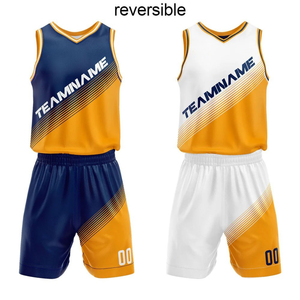 Conjunto de Uniforme de Baloncesto Sublimado Personalizado Reversible, Camiseta y Pantalones Cortos de Equipo, 100% Poliéster, Tela de Malla Transpirable, Tallas Grandes, OEM - Product Image 3