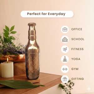 ขวดน้ำทองแดงล้วนมาใหม่ทำด้วยมือขวดน้ำทองแดงตอก1ลิตรสุขภาพอายุรเวท - Product Image 5