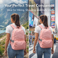 Sac à dos unisexe imperméable léger en polyester, double usage, pour voyage, randonnée, gym, quotidien, avec logo personnalisé, grande capacité, pliable, avec fermeture éclair
