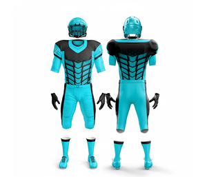 Uniforme de football américain personnalisé |   Ensemble de football avec maillot et pantalon |   Vêtements de sport en polyester respirant - Product Image 4
