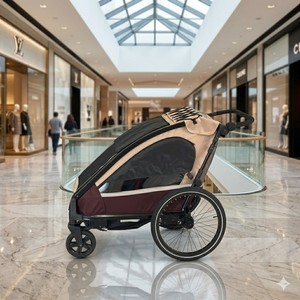 Remorque de vélo pour enfants en aluminium KS-200 avec suspension indépendante et tissu résistant à l'eau 600D pour les aventures en plein air - Product Image 1