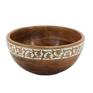 Tazón Redondo de Madera Maciza Estilo Vintage, Tazón para Ensalada, Tazón para Sopa - Product Image 4