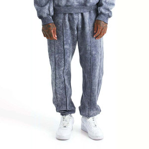 Ensemble de survêtement décontracté pour homme coupe régulière 2026, en tissu épais, uni, délavé à l'acide, personnalisable, deux pièces (hoodie et pantalon), écologique - Product Image 4