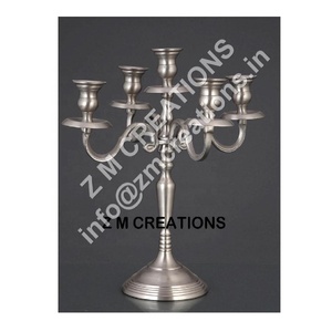 Candelabro de Metal plateado de 5 brazos más vendido, centro de mesa de tendencia para bodas, fiestas, hoteles y hogares - Product Image 1