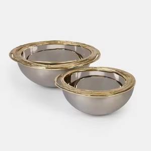 Bol de service en acier inoxydable pour chocolat, plat à bonbons en métal pour fruits secs et collations - Product Image 2