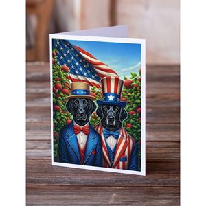 All American Flat-Coated Retriever Whimsical A7 Tarjetas de felicitación Pack 8 Tarjetas de nota en blanco con sobres Tamaño 5x7 - Product Image 2