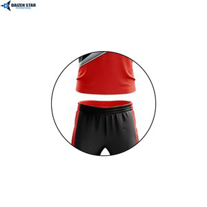 Men's Red Black Color Blocking Sports Kit Short Sleeve cricket uniform With Matching <b>Pants</b> Quick Dry Regular Fit All Seasons - Product Image 4